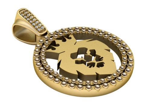 LION FACES PENDANT 3Dプリントモデル