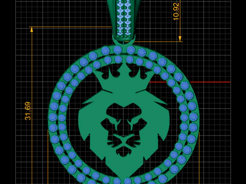 LION FACES PENDANT 3D Print Model