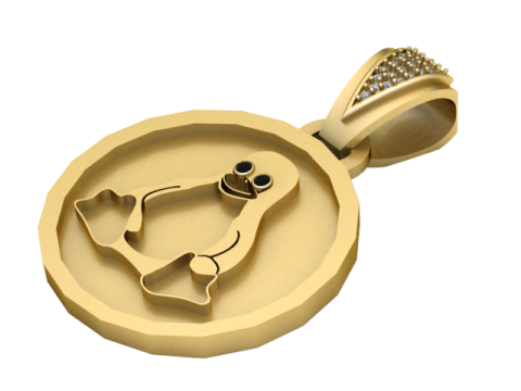3D Gold Pendant 3D Print Model
