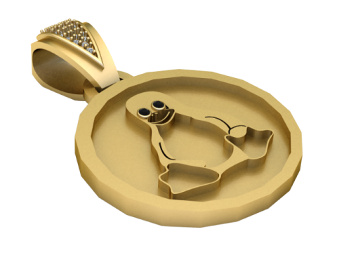 3D Gold Pendant 3D 打印模型