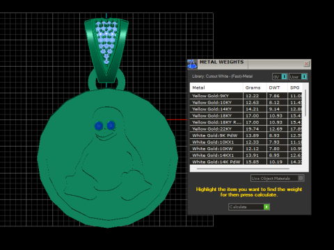3D Gold Pendant 3D 打印模型