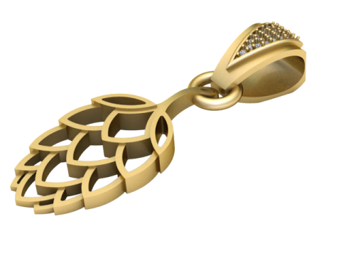 PAIAPPLE GOLD PENDANT 3D Print Model