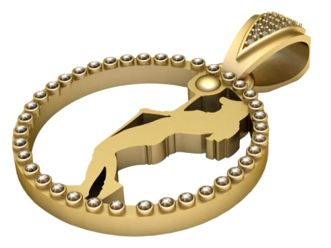 ROUND GOLD PENDANT 3D Print Model