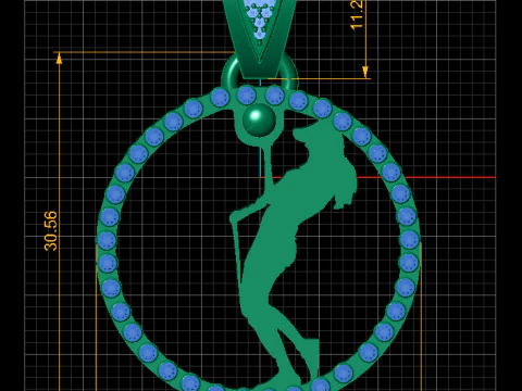 ROUND GOLD PENDANT 3D Print Model