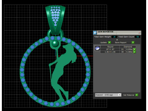 ROUND GOLD PENDANT 3D Print Model