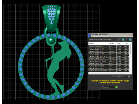 ROUND GOLD PENDANT 3D printmodel