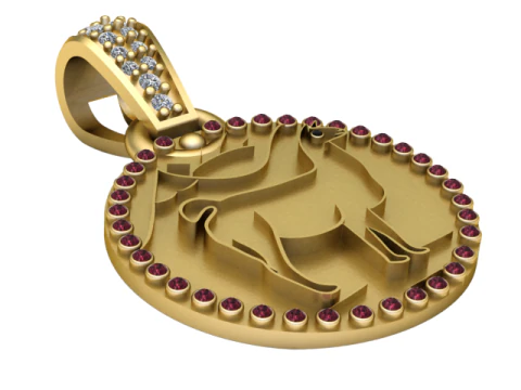 CIONDOLO TONDO CON ANIMALI Modello di stampa 3D