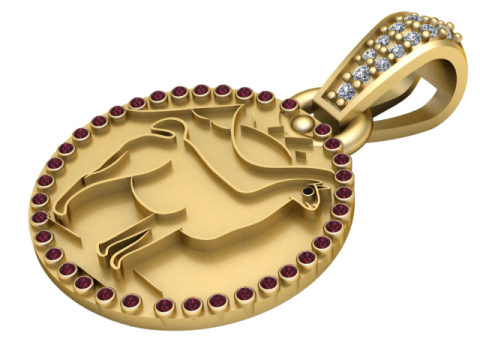 ROUND ANIMALS PENDANT 3D Print Model