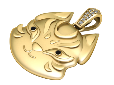 CAT FACES PENDANT 3D Print Model