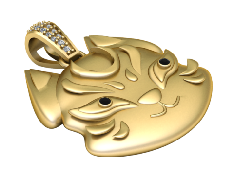 CAT FACES PENDANT Modello di stampa 3D
