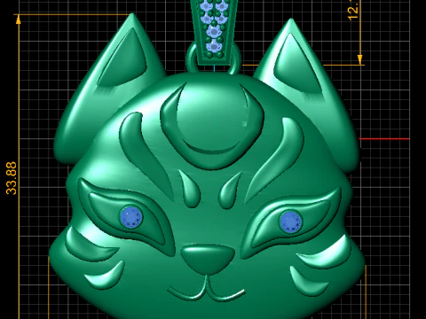 CAT FACES PENDANT 3D Print Model