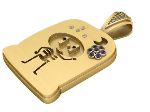 3D ゴールド ペンダント 3Dプリントモデル