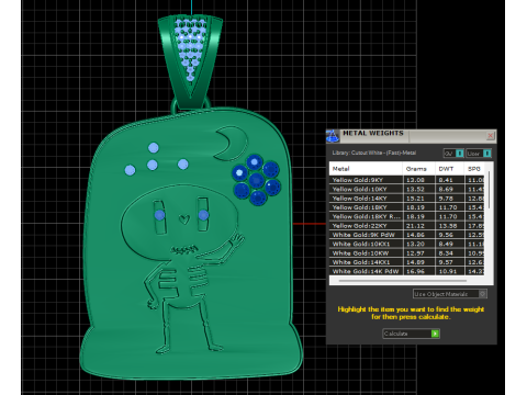 3D GOLD PENDANT Modello di stampa 3D