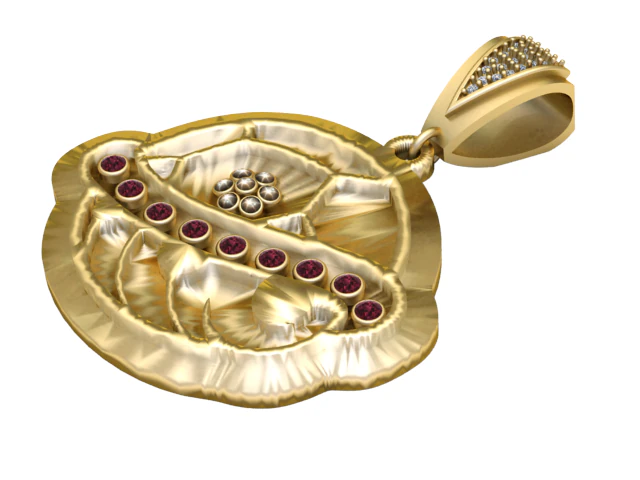 3D Gold Pendant 3D Print Model .c4d .max .obj .3ds .fbx .stl .blend 