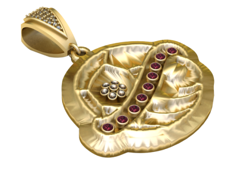 3D Gold Pendant 3Dプリントモデル