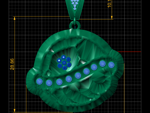 3D Gold Pendant 3Dプリントモデル
