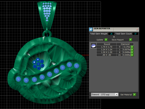 3D Gold Pendant 3Dプリントモデル