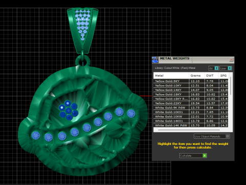 3D Gold Pendant 3Dプリントモデル