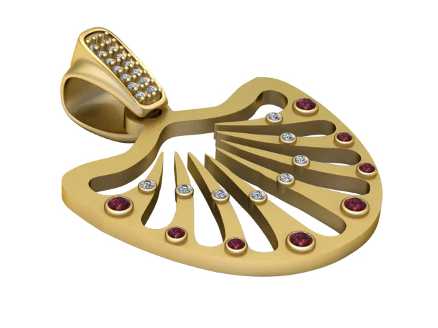 3D Gold Pendant 3D Print Model .c4d .max .obj .3ds .fbx .stl .blend
