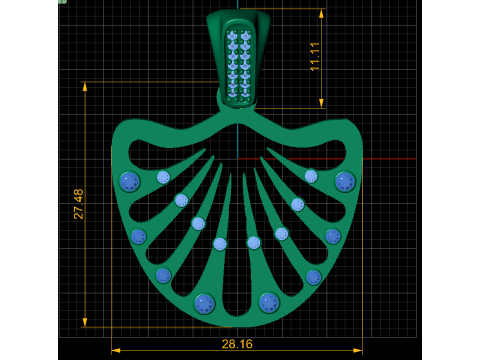 3D Gold Pendant Model Cetak 3D