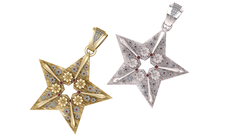 3D STAR PENDANT 3D 打印模型 .c4d .max .obj .3ds .fbx .stl .blend 