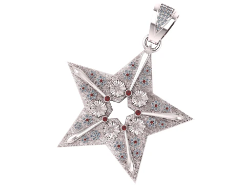 3D STAR PENDANT 3D Print Model