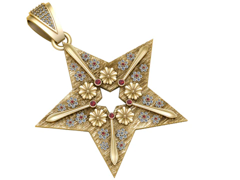 3D STAR PENDANT 3D Print Model