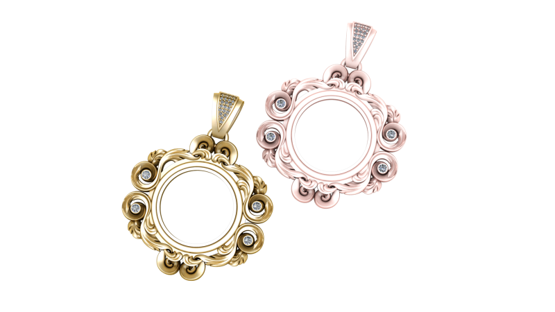 Ciondolo in oro 3D Modello di stampa 3D .c4d .max .obj .3ds .fbx .stl .blend 