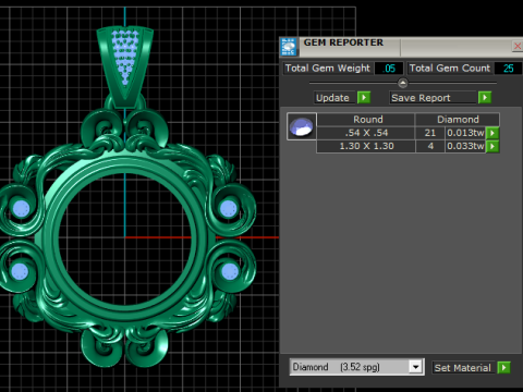 Ciondolo in oro 3D Modello di stampa 3D