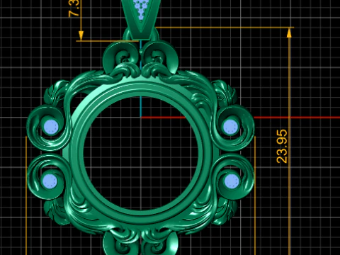 3D Gold Pendant 3D Print Model