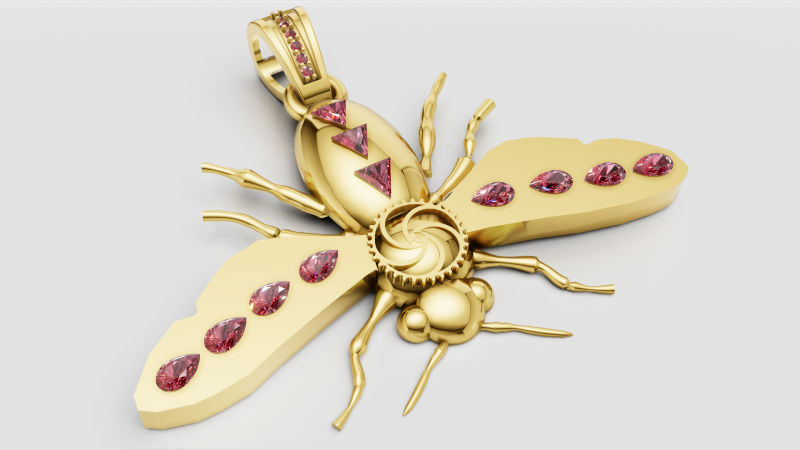 ANT GOLD PENDANT 3D Принт Модель .c4d .max .obj .3ds .fbx .stl .blend 