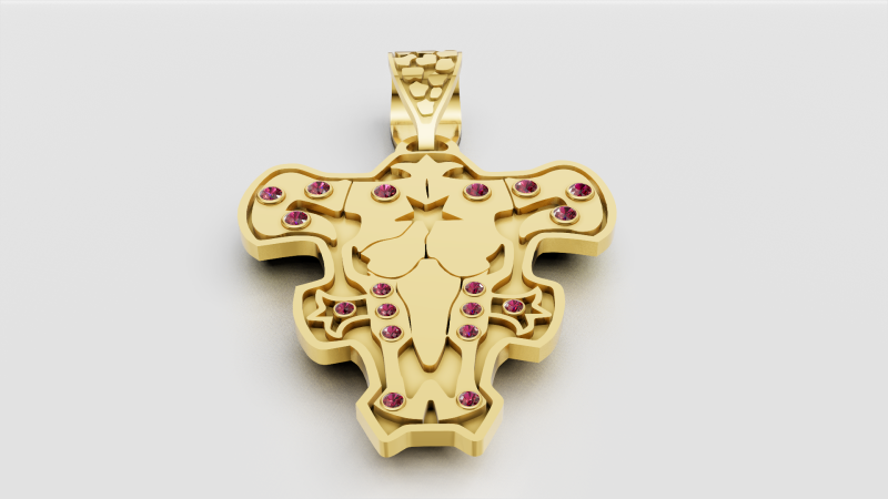 3D GOLD PENDANT 3Dプリントモデル .c4d .max .obj .3ds .fbx .stl .blend 