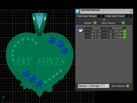 ANY FONTS HEART PENDANT Modello di stampa 3D