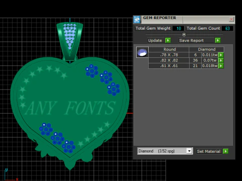 ANY FONTS HEART PENDANT 3D Print Model