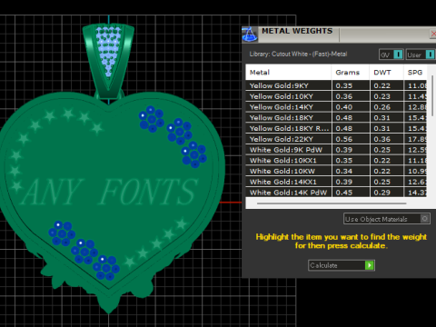 ANY FONTS HEART PENDANT Modello di stampa 3D