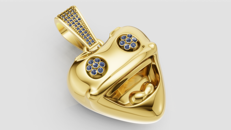 Heart Faces Pendant is a touching 3D printable jewelr 3D Print Model .c4d .max .obj .3ds .fbx .stl .blend