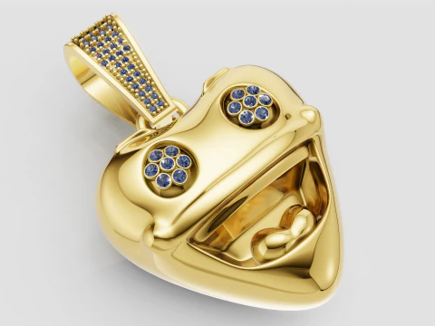 Wisiorek Heart Faces to wzruszająca biżuteria do druku 3D Model do druku 3D