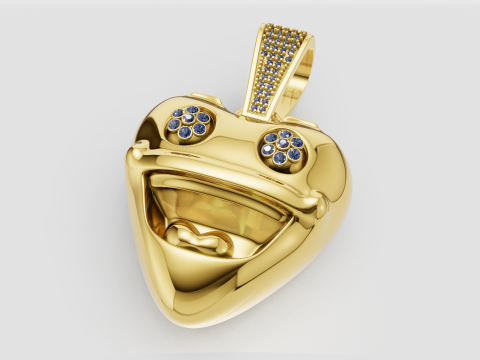 Heart Faces Pendant is a touching 3D printable jewelr 3D Print Model