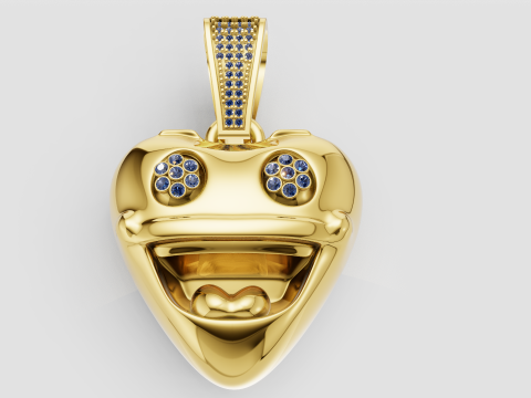 Heart Faces Pendant is a touching 3D printable jewelr 3D Print Model