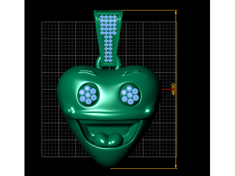 Heart Faces Pendant is a touching 3D printable jewelr 3D Print Model