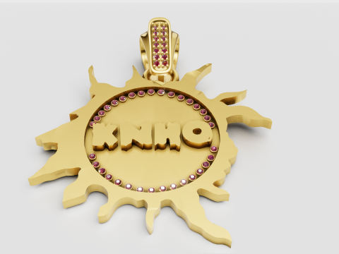 GOLD SUN PENDANT 3D printmodel