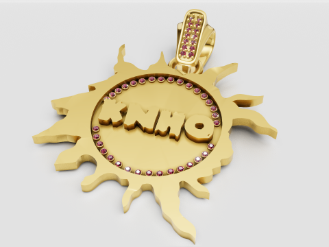 GOLD SUN PENDANT 3D Print Model