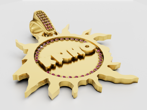 GOLD SUN PENDANT 3D Print Model