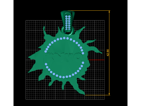 GOLD SUN PENDANT 3D Print Model