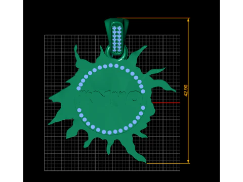 GOLD SUN PENDANT 3D Print Model
