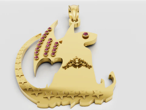 CIONDOLO ANIMALI IN ORO 3D Modello di stampa 3D