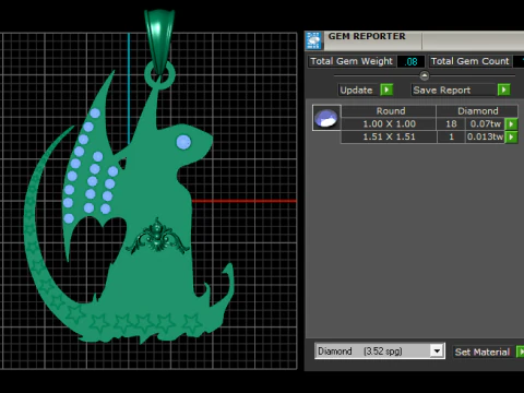 CIONDOLO ANIMALI IN ORO 3D Modello di stampa 3D