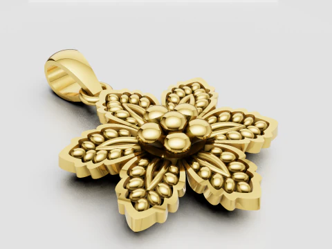 CIONDOLO FIORE IN ORO Modello di stampa 3D