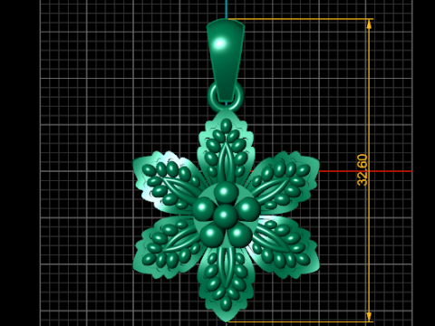 FLOWER GOLD PENDANT 3D Print Model