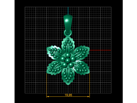 FLOWER GOLD PENDANT 3D Print Model